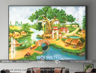 file tranh phong canh dong que lang nuoc viet nam 11102024 phu