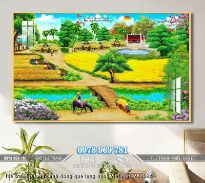 file tranh phong canh dong que lang nuoc viet nam 282024