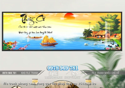 file tranh phong canh dong que thu phap thay co 2682024 ho