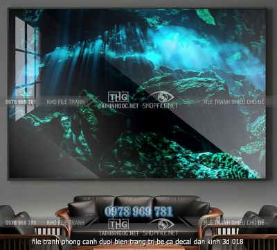 file tranh phong canh duoi bien trang tri be ca decal dan kinh 3d 018