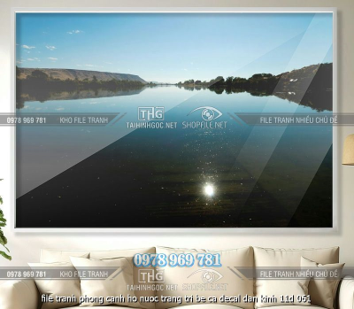file tranh phong canh ho nuoc trang tri be ca decal dan kinh 11d 061