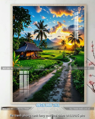 file tranh phong canh lang que buoi chieu 04122025 phu
