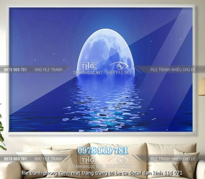 file tranh phong canh mat trang trang tri be ca decal dan kinh 11d 071