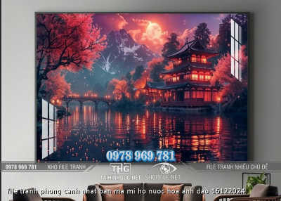 file tranh phong canh nhat ban ma mi ho nuoc hoa anh dao 16122024