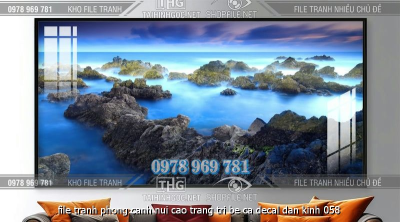 file tranh phong canh nui cao trang tri be ca decal dan kinh 058