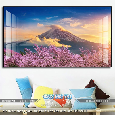 file tranh phong canh nui phu si hoa dao nhat ban 16072024