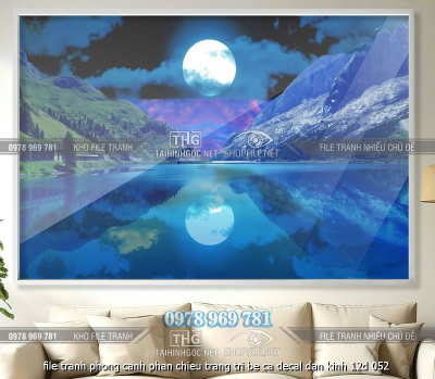 file tranh phong canh phan chieu trang tri be ca decal dan kinh 12d 052