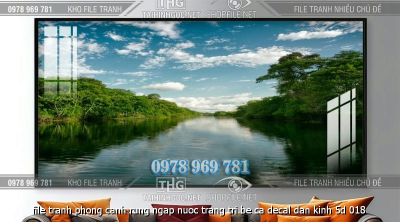 file tranh phong canh rung ngap nuoc trang tri be ca decal dan kinh 5d 018