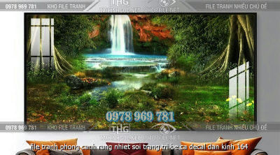 file tranh phong canh rung nhiet soi trang tri be ca decal dan kinh 164