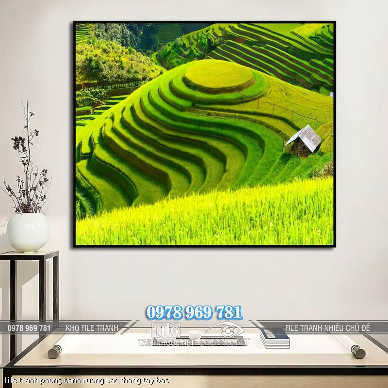 file tranh phong canh ruong bac thang tay bac