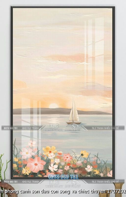 file tranh phong canh son dau con song va chiec thuyen 17072025 hanh