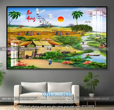 file tranh phong canh son dau lang que viet nam 07112023
