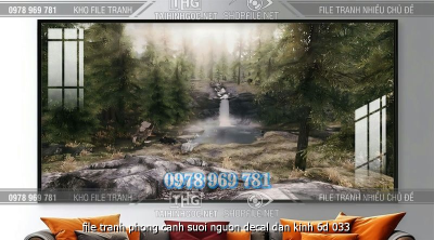 file tranh phong canh suoi nguon decal dan kinh 6d 033