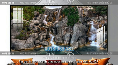 file tranh phong canh thac nuoc be ca decal dan kinh 6d 027