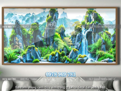 file tranh phong canh thuy sinh trang tri be ca decal dan kinh 1488