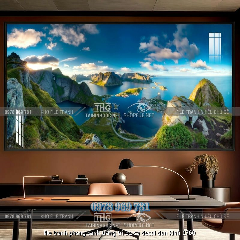file tranh phong canh trang tri be ca decal dan kinh 1760