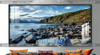 file tranh phong canh ven bien trang tri be ca decal dan kinh 097