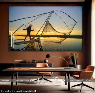 file tranh phong canh viet nam chai luoi