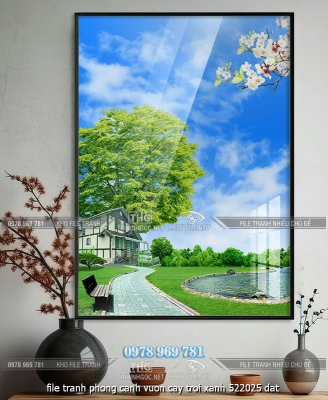 file tranh phong canh vuon cay troi xanh 522025 dat