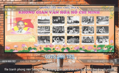 file tranh phong nen background khong gian van hoa lich su tuong bac ho chi minh
