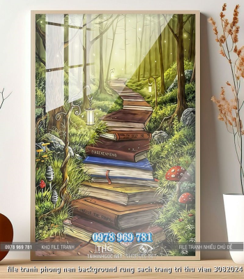 file tranh phong nen background rung sach trang tri thu vien 3082024 dat