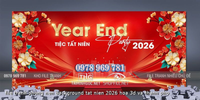 file tranh phong nen background tat nien 2026 hoa 3d va thanh pho