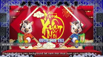 file tranh phong nen background tet nam moi mua xuan nam ngua 12