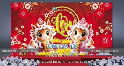 file tranh phong nen background tet nam moi mua xuan nam ngua 24