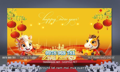 file tranh phong nen background tet nam moi mua xuan nam ngua 28