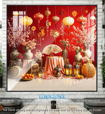 file tranh phong nen background tet nam moi tai loc long den co truyen