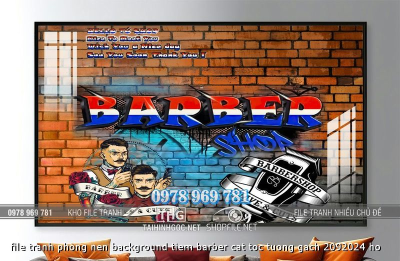 file tranh phong nen background tiem barber cat toc tuong gach 2092024 ho