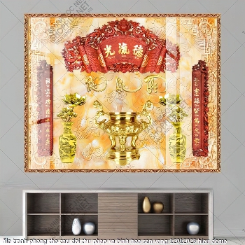 file tranh phong tho cau doi thu phap va binh hoa sen vang 12012023 hieu