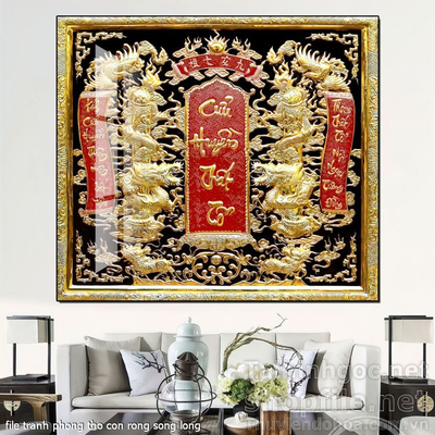 file tranh phong tho con rong song long