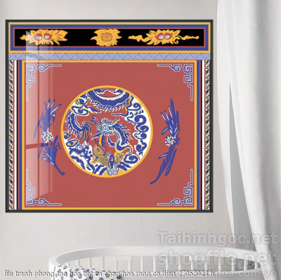 file tranh phong tho hoa tiet ca chep hoa rong co dien 27052023 h