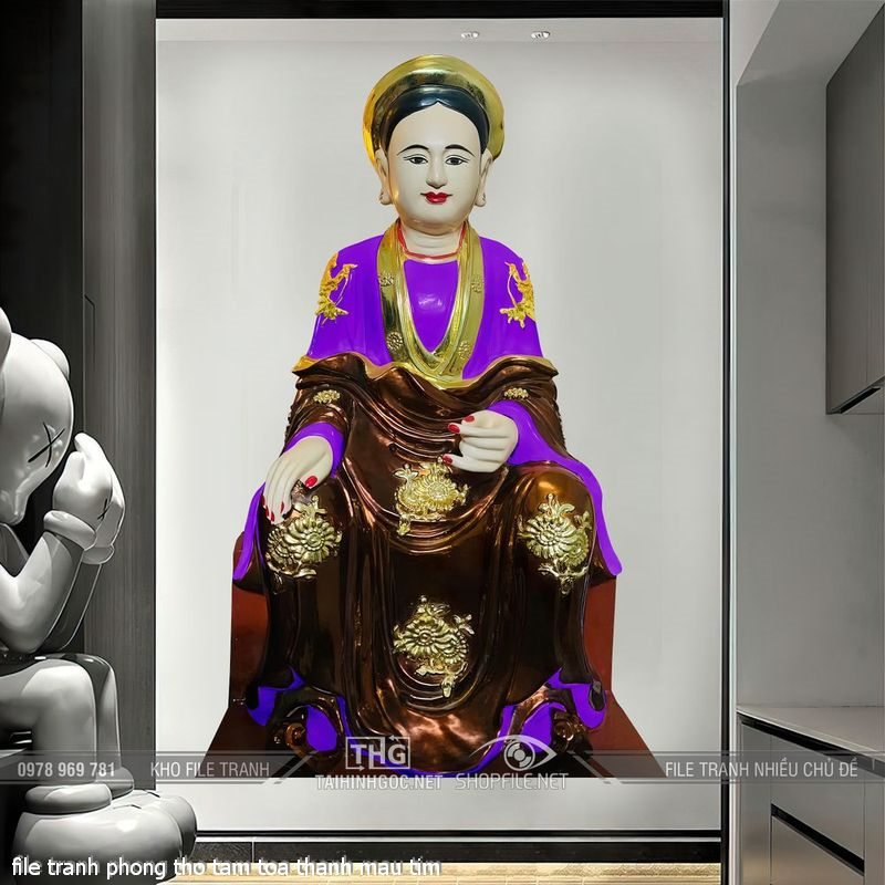 file tranh phong tho tam toa thanh mau tim