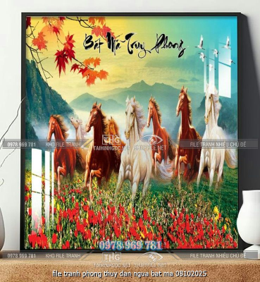 file tranh phong thuy dan ngua bat ma 08102025