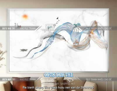 file tranh phong thuy ghep huou nen van da 26092025