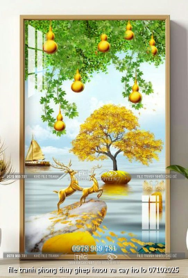 file tranh phong thuy ghep huou va cay ho lo 07102025