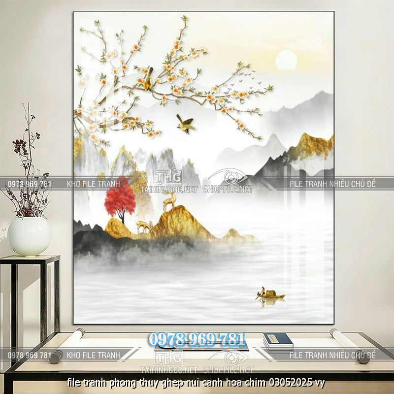 file tranh phong thuy ghep nui canh hoa chim 03052025 vy