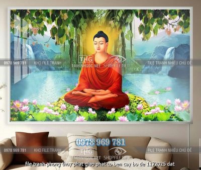 file tranh phong thuy phat giao phat to ben cay bo de 1172025 dat