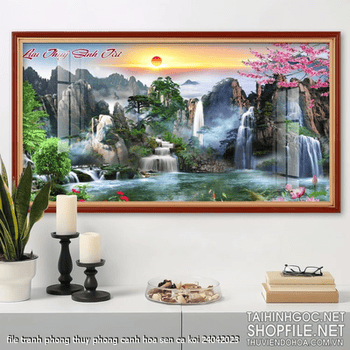 file tranh phong thuy phong canh hoa sen ca koi 24042023