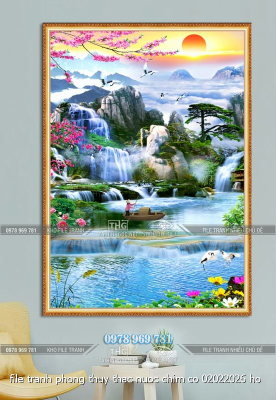 file tranh phong thuy thac nuoc chim co 02022026 ho