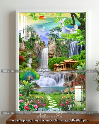 file tranh phong thuy thac nuoc chim cong 08072025 phu
