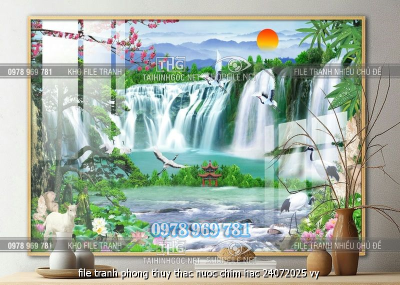 file tranh phong thuy thac nuoc chim hac 24072025 vy
