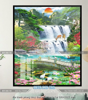 file tranh phong thuy thac nuoc ho ca koi 09042025 vien
