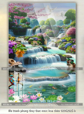 file tranh phong thuy thac nuoc hoa chim 02062025 h