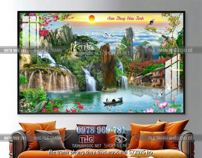file tranh phong thuy thac nuoc nui 572025 ho