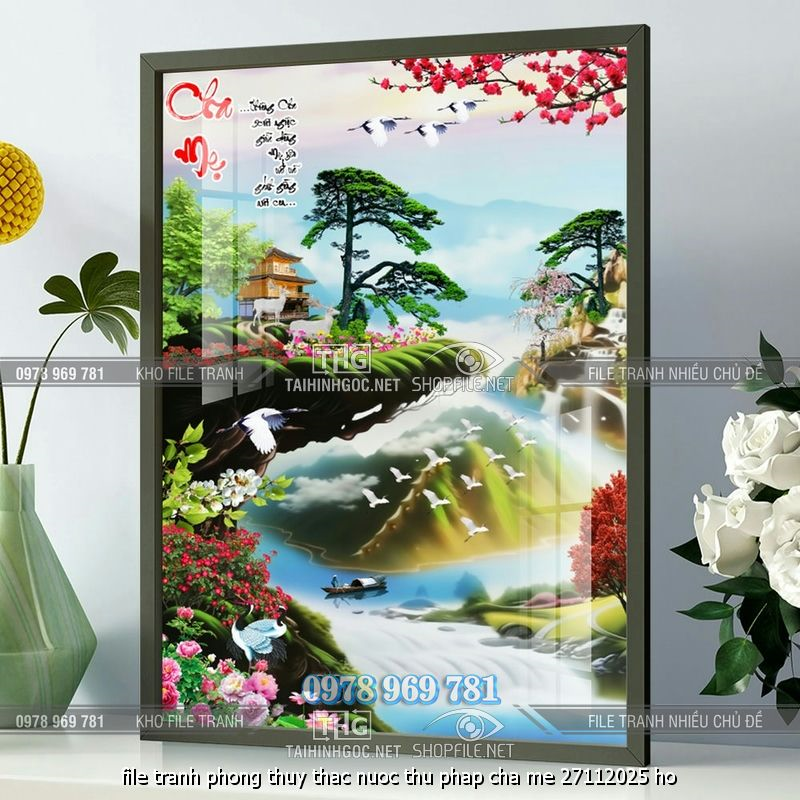 file tranh phong thuy thac nuoc thu phap cha me 27112025 ho