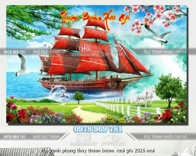 file tranh phong thuy thuan buom xuoi gio 2026 moi