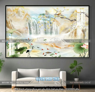 file tranh phong thuy van da chim hat ca chep 13102025 phu